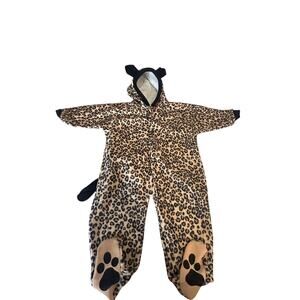 Vintage Simply Basic 6-9 mth Hoodie Jumpsuit leopard/cheetah Halloween Costume
